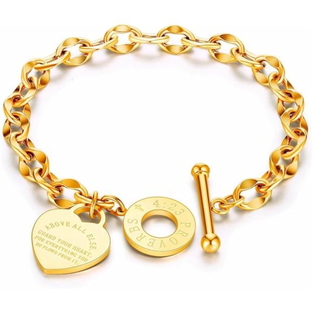 Silver Titanium Steel inspirational Quote Bracelet Bangle Gifts for Women